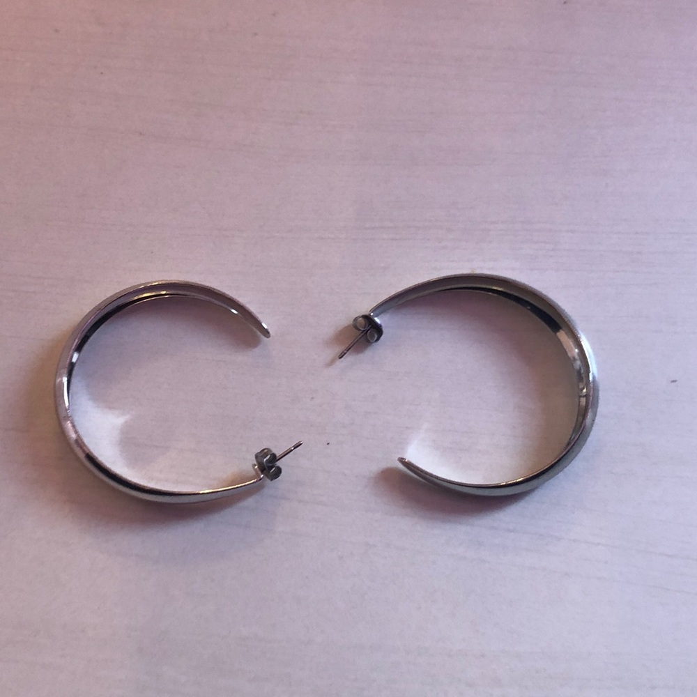 Steerling Silver Hoop Earrings